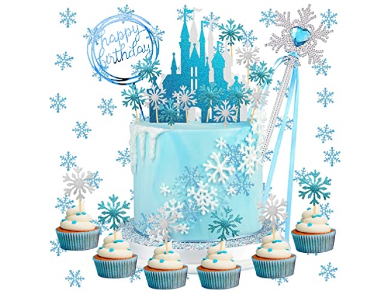 XIAQICA Weihnachten Tortendeko Set – 6 Stück Cupcake Topper Mit Elch, Weihnachtsmann & Schneeflocken Aus Acryl – Perfekt Für Kuchen, Desserts & Festliche Dekoration